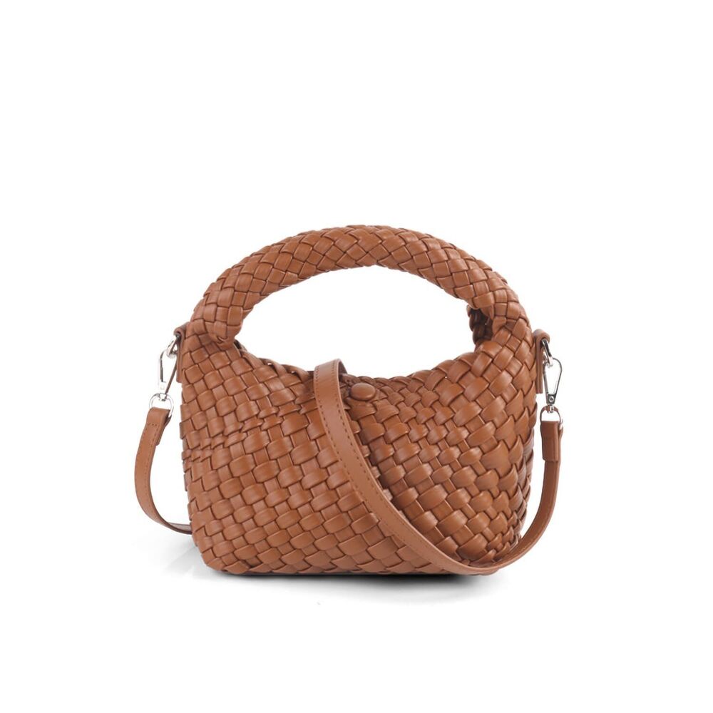 3254 Small Size Woven HOBO Tote Bag Stylish Luxury Detachable Shoulder